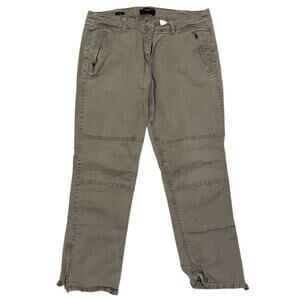 Talbots Women Gray Modern Mid Rise Straight Leg ankel zip Pants 14 Petite 14P